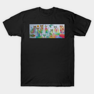 seven cats 2 birds and 1 fish T-Shirt